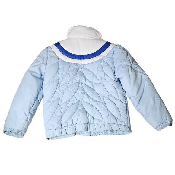 Vintage ski jacket toppe by Joanne baby blue onion stitch mock neck full zip - Picture 2 of 9